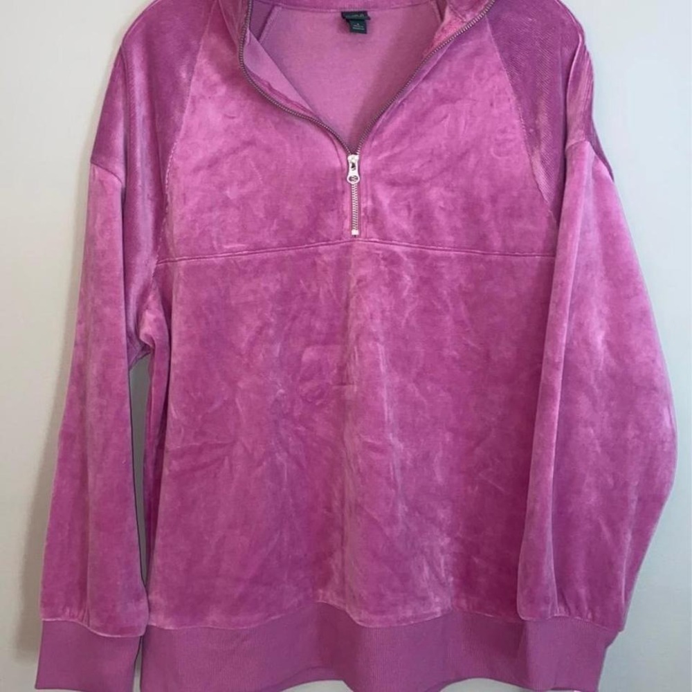 Wild Fable Purple Quarter Zip Velour NWT‎ sz Small
